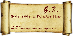 Gyárfás Konstantina névjegykártya